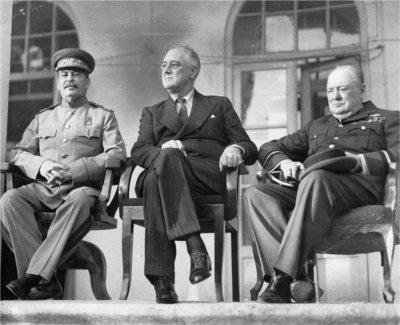 Joseph  Stalin, Franklin D Roosevelt, Winston Churchill