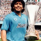 The UEFA cup which Diego Maradona won while playing with Italian  club Napoli